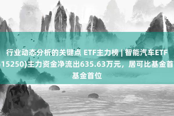 行业动态分析的关键点 ETF主力榜 | 智能汽车ETF(515250)主力资金净流出635.63万元，居可比基金首位