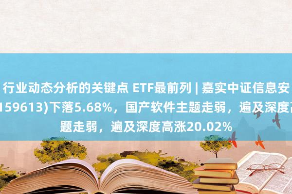 行业动态分析的关键点 ETF最前列 | 嘉实中证信息安全主题ETF(159613)下落5.68%，国产软件主题走弱，遍及深度高涨20.02%