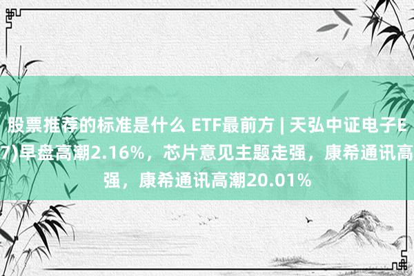 股票推荐的标准是什么 ETF最前方 | 天弘中证电子ETF(159997)早盘高潮2.16%，芯片意见主题走强，康希通讯高潮20.01%