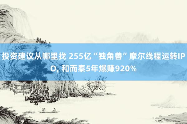 投资建议从哪里找 255亿“独角兽”摩尔线程运转IPO, 和而泰5年爆赚920%