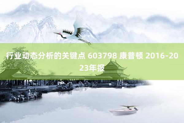 行业动态分析的关键点 603798 康普顿 2016-2023年报