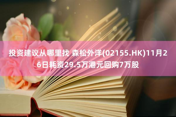 投资建议从哪里找 森松外洋(02155.HK)11月26日耗资29.5万港元回购7万股