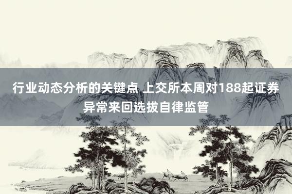 行业动态分析的关键点 上交所本周对188起证券异常来回选拔自律监管