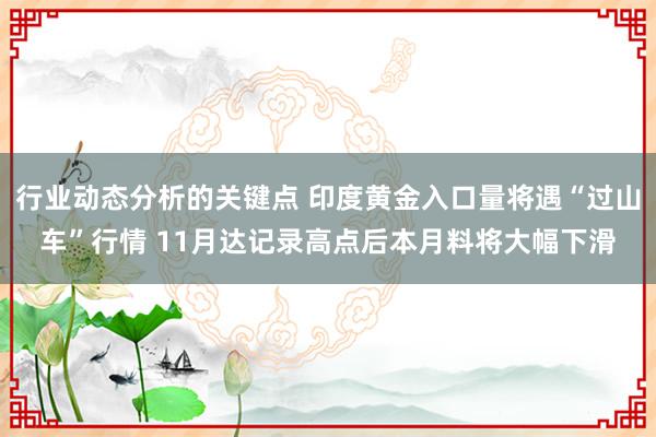 行业动态分析的关键点 印度黄金入口量将遇“过山车”行情 11月达记录高点后本月料将大幅下滑