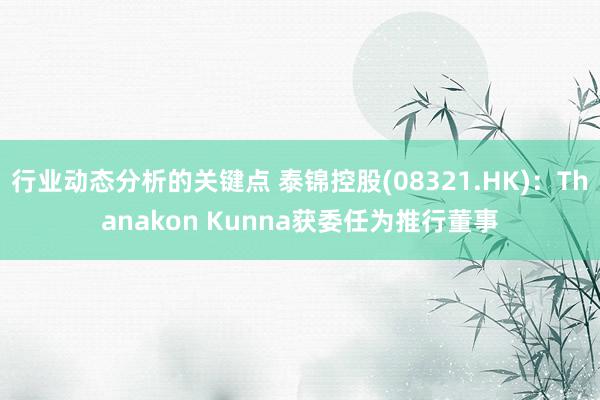 行业动态分析的关键点 泰锦控股(08321.HK)：Thanakon Kunna获委任为推行董事