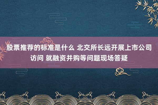 股票推荐的标准是什么 北交所长远开展上市公司访问 就融资并购等问题现场答疑