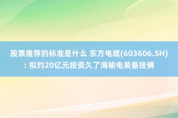 股票推荐的标准是什么 东方电缆(603606.SH): 拟约20亿元投资久了海输电装备技俩