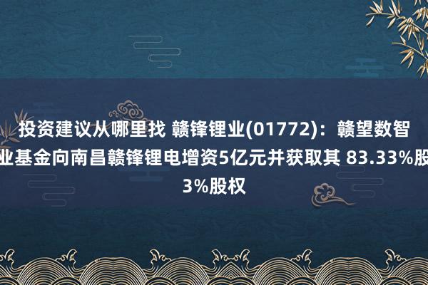 投资建议从哪里找 赣锋锂业(01772)：赣望数智产业基金向南昌赣锋锂电增资5亿元并获取其 83.33%股权