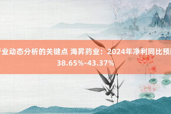 行业动态分析的关键点 海昇药业：2024年净利同比预降38.65%-43.37%