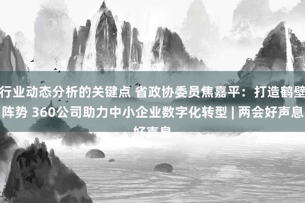 行业动态分析的关键点 省政协委员焦嘉平：打造鹤壁阵势 360公司助力中小企业数字化转型 | 两会好声息