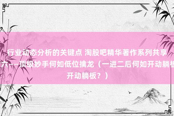 行业动态分析的关键点 淘股吧精华著作系列共享之十六——顶级妙手何如低位擒龙（一进二后何如开动躺板？）