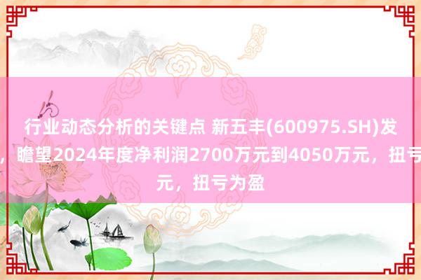 行业动态分析的关键点 新五丰(600975.SH)发预盈，瞻望2024年度净利润2700万元到4050万元，扭亏为盈