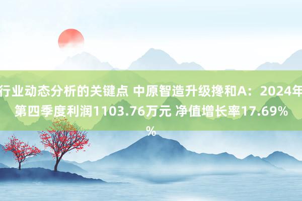 行业动态分析的关键点 中原智造升级搀和A：2024年第四季度利润1103.76万元 净值增长率17.69%