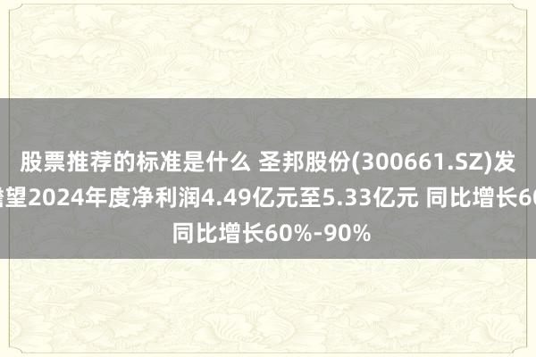 股票推荐的标准是什么 圣邦股份(300661.SZ)发预增，瞻望2024年度净利润4.49亿元至5.33亿元 同比增长60%-90%