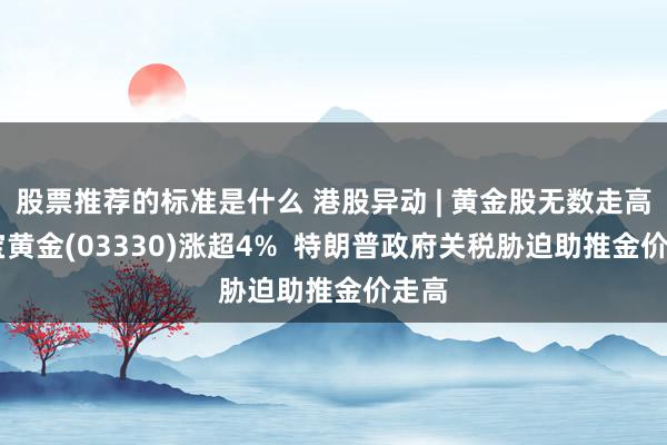 股票推荐的标准是什么 港股异动 | 黄金股无数走高 灵宝黄金(03330)涨超4%  特朗普政府关税胁迫助推金价走高