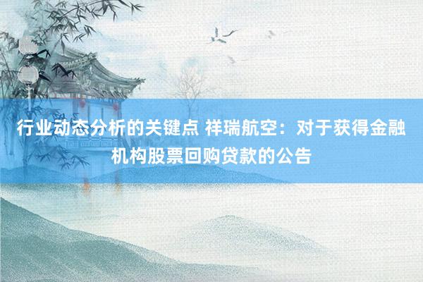 行业动态分析的关键点 祥瑞航空：对于获得金融机构股票回购贷款的公告