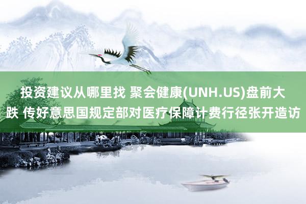 投资建议从哪里找 聚会健康(UNH.US)盘前大跌 传好意思国规定部对医疗保障计费行径张开造访